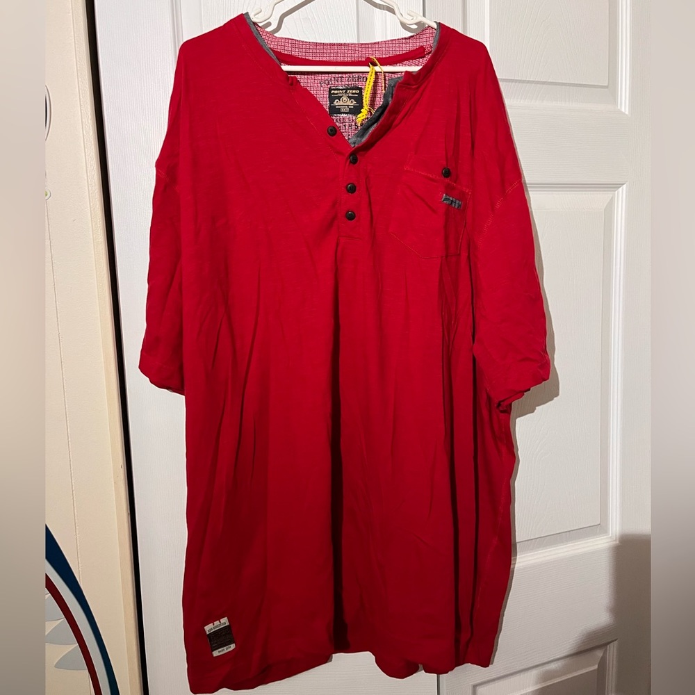 Point Zero Casual Red Button Down Shirt